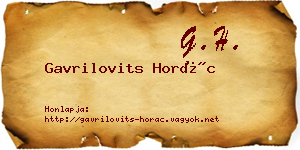 Gavrilovits Horác névjegykártya